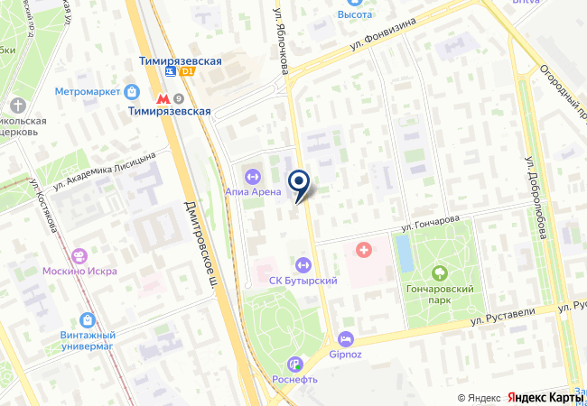 Карта проезда к пункту отбора: Москва, ул. Яблочкова, 5, стр. 1
