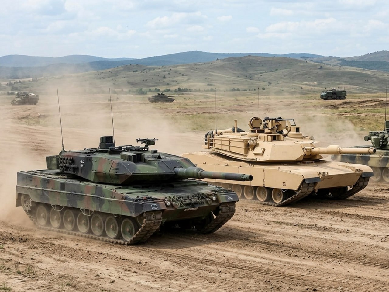 Танки Leopard и Abrams
